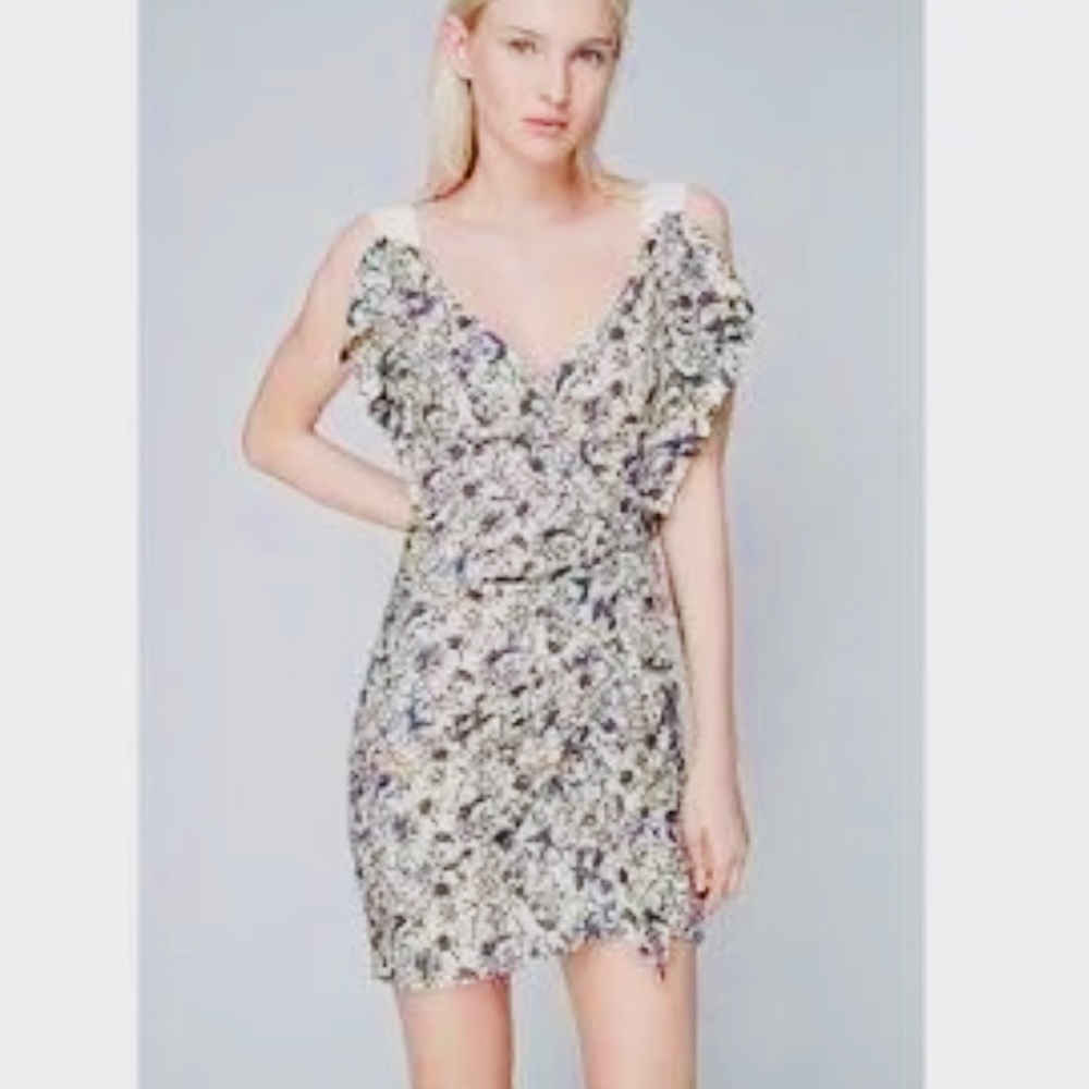 NEW Isabel Marant Etoile Topaz Linen Floral Mini Dress Sz 8